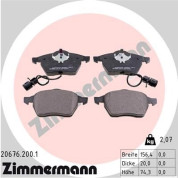 Zimmermann | Bremsbelagsatz, Scheibenbremse | 20676.200.1