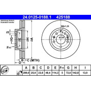 ATE | Bremsscheibe | 24.0125-0188.1