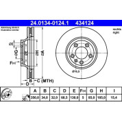 ATE | Bremsscheibe | 24.0134-0124.1