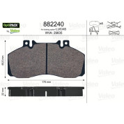 Valeo | Bremsbelagsatz, Scheibenbremse | 882240