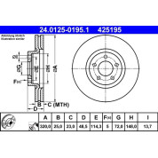 ATE | Bremsscheibe | 24.0125-0195.1