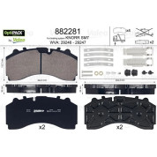 Valeo | Bremsbelagsatz, Scheibenbremse | 882281