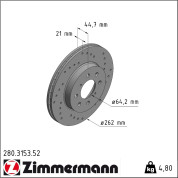 Zimmermann | Bremsscheibe | 280.3153.52