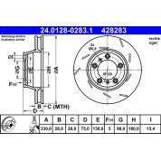 ATE | Bremsscheibe | 24.0128-0283.1