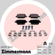 Zimmermann | Bremsbelagsatz, Scheibenbremse | 24537.160.2