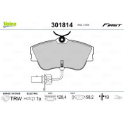 Valeo | Bremsbelagsatz, Scheibenbremse | 301814