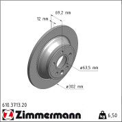 Zimmermann | Bremsscheibe | 610.3713.20