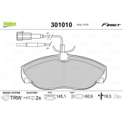 Valeo | Bremsbelagsatz, Scheibenbremse | 301010