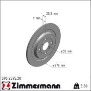 Zimmermann | Bremsscheibe | 590.2595.20