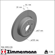 Zimmermann | Bremsscheibe | 150.2953.20