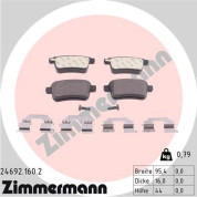Zimmermann | Bremsbelagsatz, Scheibenbremse | 24692.160.2