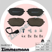 Zimmermann | Bremsbelagsatz, Scheibenbremse | 26408.150.2