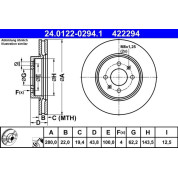 ATE | Bremsscheibe | 24.0122-0294.1