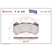 Brembo | Bremsbelagsatz, Scheibenbremse | P 37 018