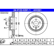 ATE | Bremsscheibe | 24.0122-0261.1