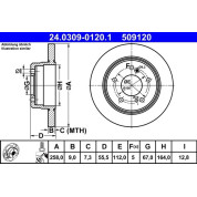 ATE | Bremsscheibe | 24.0309-0120.1