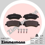 Zimmermann | Bremsbelagsatz, Scheibenbremse | 24867.205.1
