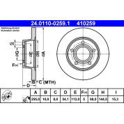 ATE | Bremsscheibe | 24.0110-0259.1