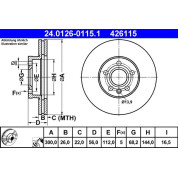 ATE | Bremsscheibe | 24.0126-0115.1
