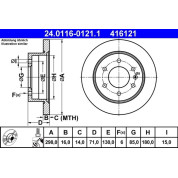 ATE | Bremsscheibe | 24.0116-0121.1