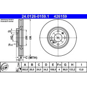 ATE | Bremsscheibe | 24.0126-0159.1