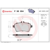 Brembo | Bremsbelagsatz, Scheibenbremse | P 50 054