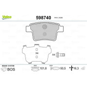 Valeo | Bremsbelagsatz, Scheibenbremse | 598740