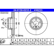 ATE | Bremsscheibe | 24.0130-0233.2