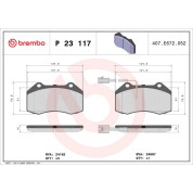 Brembo | Bremsbelagsatz, Scheibenbremse | P 23 117