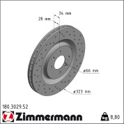Zimmermann | Bremsscheibe | 180.3029.52