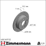 Zimmermann | Bremsscheibe | 400.1407.52