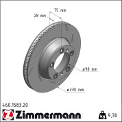 Zimmermann | Bremsscheibe | 460.1583.20