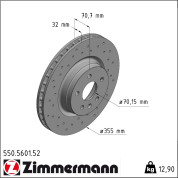 Zimmermann | Bremsscheibe | 550.5601.52