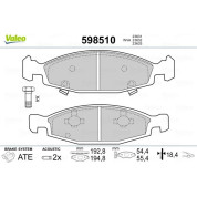 Valeo | Bremsbelagsatz, Scheibenbremse | 598510
