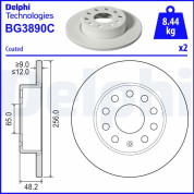 Delphi | Bremsscheibe | BG3890C