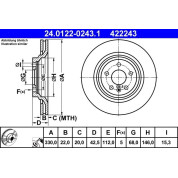 ATE | Bremsscheibe | 24.0122-0243.1