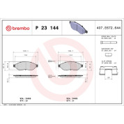 Brembo | Bremsbelagsatz, Scheibenbremse | P 23 144