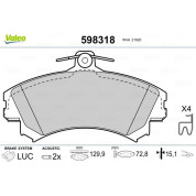 Valeo | Bremsbelagsatz, Scheibenbremse | 598318