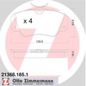 Zimmermann | Bremsbelagsatz, Scheibenbremse | 21368.185.1