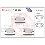 Brembo | Bremsbelagsatz, Scheibenbremse | P 59 096