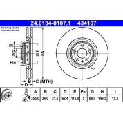 ATE | Bremsscheibe | 24.0134-0107.1