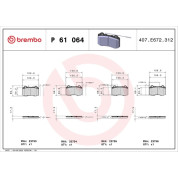 Brembo | Bremsbelagsatz, Scheibenbremse | P 61 064