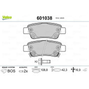Valeo | Bremsbelagsatz, Scheibenbremse | 601038