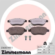 Zimmermann | Bremsbelagsatz, Scheibenbremse | 23600.990.1