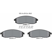 Textar | Bremsbelagsatz, Scheibenbremse | 2308602