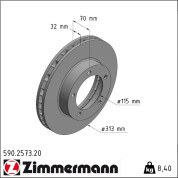 Zimmermann | Bremsscheibe | 590.2573.20