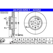 ATE | Bremsscheibe | 24.0122-0252.1
