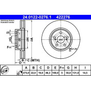 ATE | Bremsscheibe | 24.0122-0276.1