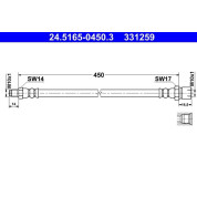 ATE | Bremsschlauch | 24.5165-0450.3
