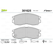 Valeo | Bremsbelagsatz, Scheibenbremse | 301625